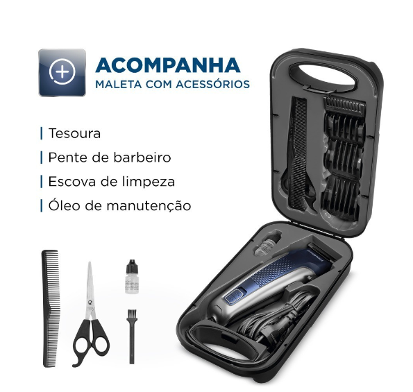 Máquina De Cortar Cabelo Profissional Titanium Power CR9