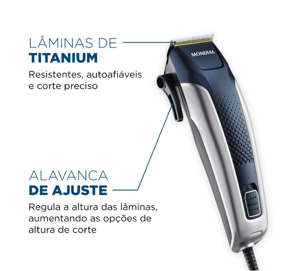 Máquina De Cortar Cabelo Profissional Titanium Power CR9