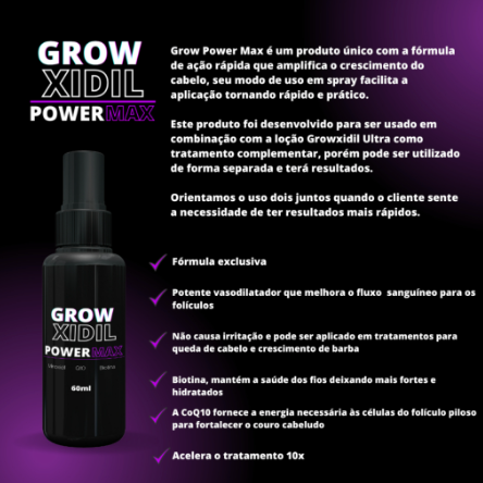 Tônico Crescimento Growxidil Power Max