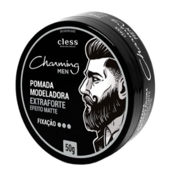 Pomada Modeladora Charming Men Extra Forte Efeito Matte 50g