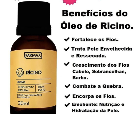 Óleo de Rícino capilar 100% puro Farmax 30 ml