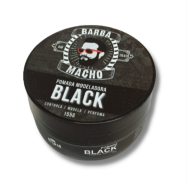 Pomada Modeladora Barba Macho Efeito Black 155g