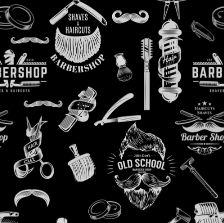 Papel De Parede Adesivo Barbearia