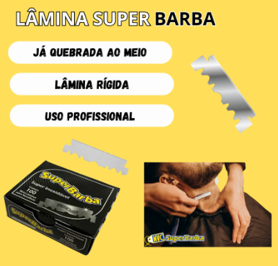 Lâmina De Barbear Super Barba Black Inox - 100 Unidades